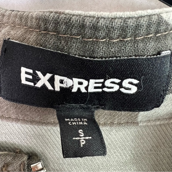 Express Camo Print Military Utility Zip Up drawstring Waist Jacket - Size S/P - Picture 7 of 10